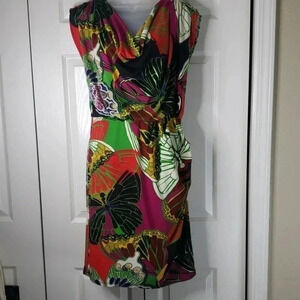 Alfani Multi Colored Dress w/ Rushing | Size 8
